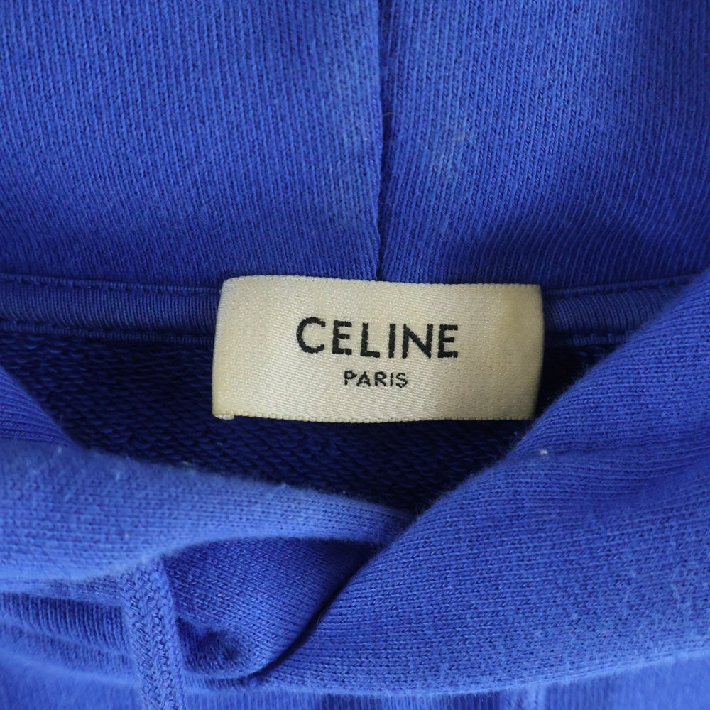 CELINE(セリーヌ) 21SS LOOSE HOODIE WHIT HOOD LOGO フードロゴ スウェット プルオーバーパーカー ブルー 2Y499052H
