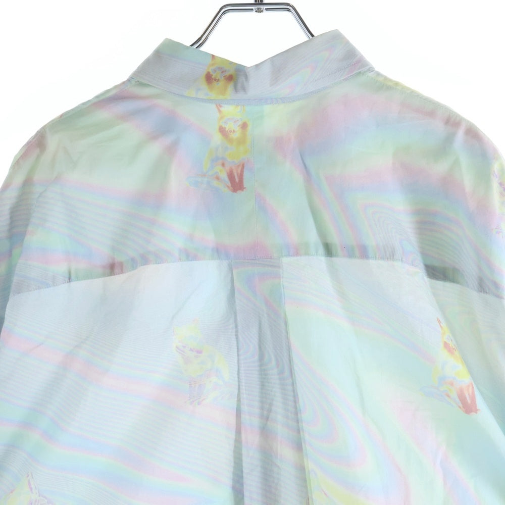 MAISON KITSUNE(メゾンキツネ) 20SS Multicolor Hologram Fox Print Casual Shirt マルチカラーホログラムフォックスプリント長袖シャツ マルチ EM00416WC4009