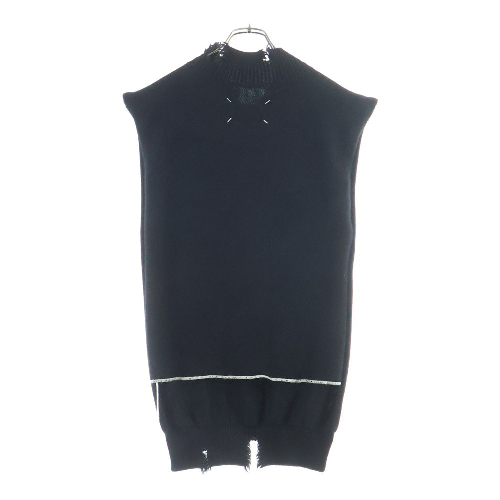 Maison Margiela(メゾンマルジェラ) 19SS Distressed Gauge5 Vest ディストレスト ゲージ5 ウールニットベスト ブラック S50TH0011