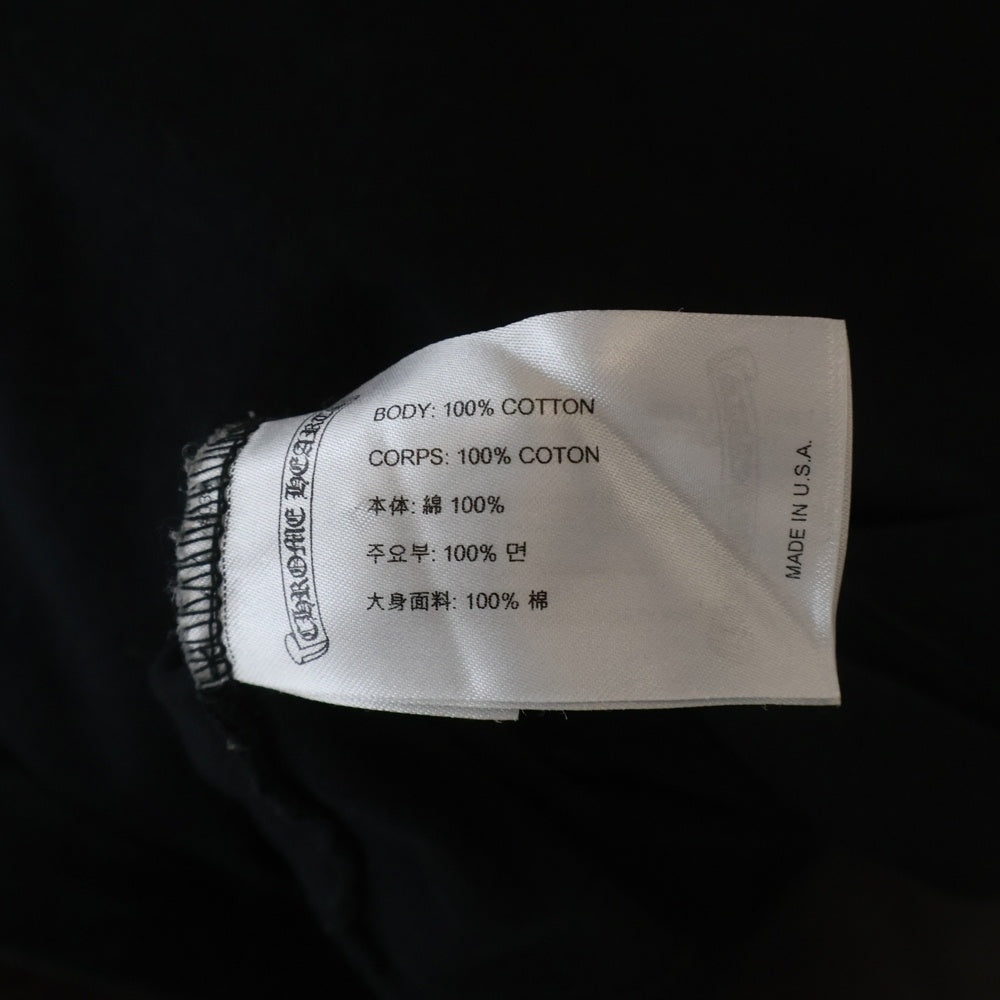 CHROME HEARTS(クロムハーツ) FLRL CRS HORSESHOE L/S バックホースシュー 袖フローラル ロングスリーブカットソー 長袖Tシャツ ブラック