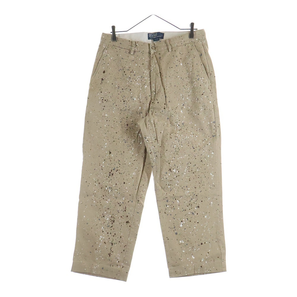 POLO RALPH LAUREN(ポロラルフローレン) 90S COTTON WIDE PANTS PAINTED TROUSERS コットン ワイド パンツ ベージュ