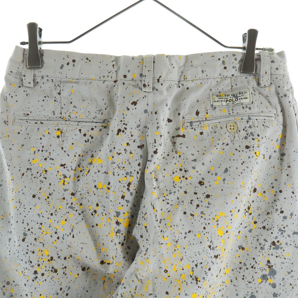 POLO RALPH LAUREN(ポロラルフローレン) 90S COTTON WIDE PANTS PAINTED TROUSERS コットン ワイド パンツ グレー