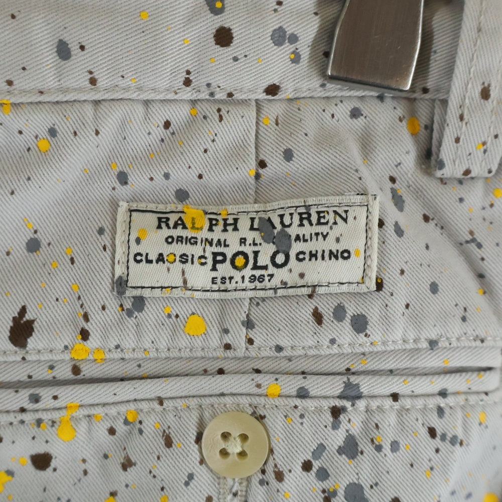 POLO RALPH LAUREN(ポロラルフローレン) 90S COTTON WIDE PANTS PAINTED TROUSERS コットン ワイド パンツ グレー