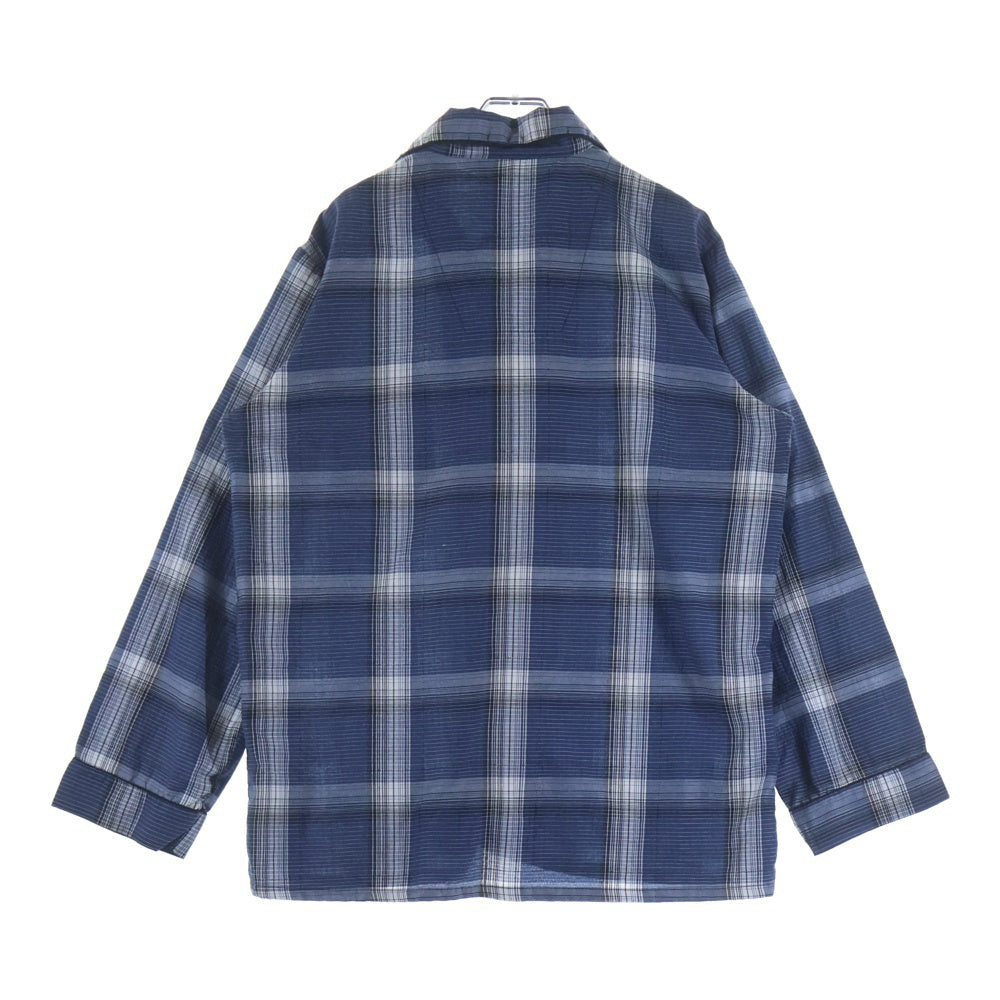 VINTAGE(ヴィンテージ) 60s Opencollar plaid shirt オープンカラー チェック 長袖シャツ ブルー