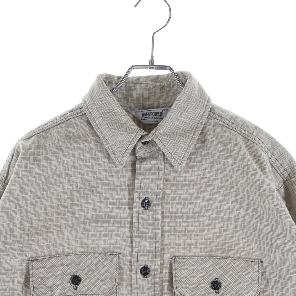 FIVE BROTHERS(ファイブブラザー) 80s Herringbone twill shirt ヘリンボーン ツイル フランネルシャツ ベージュ