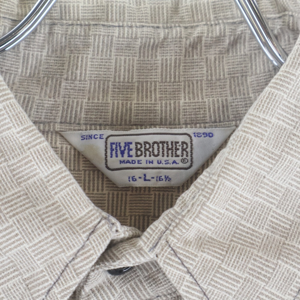 FIVE BROTHERS(ファイブブラザー) 80s Herringbone twill shirt ヘリンボーン ツイル フランネルシャツ ベージュ