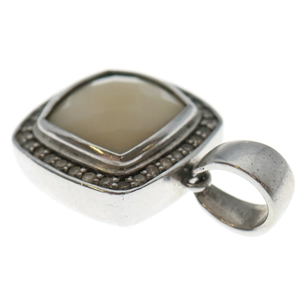 Justin Davis(ジャスティンデイヴィス) M.TS Pendant Diamonds ホワイトカルセドニー ダイヤモンド ペンダントトップ チャーム ホワイト/シルバー