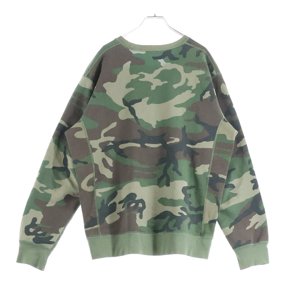 SUPREME(シュプリーム) 15AW Box Logo Crewneck ボックスロゴ カモ総柄 クルーネックスウェットトレーナー カーキ