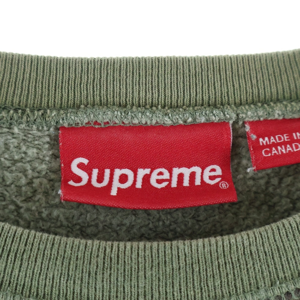 SUPREME(シュプリーム) 15AW Box Logo Crewneck ボックスロゴ カモ総柄 クルーネックスウェットトレーナー カーキ