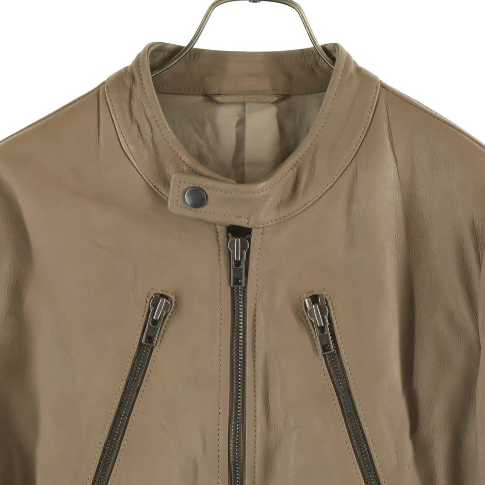 Maison Margiela(メゾンマルジェラ) 08SS ここのえ期 5Zip Leather Jacket 八の字 レザーライダースジャケット ベージュ