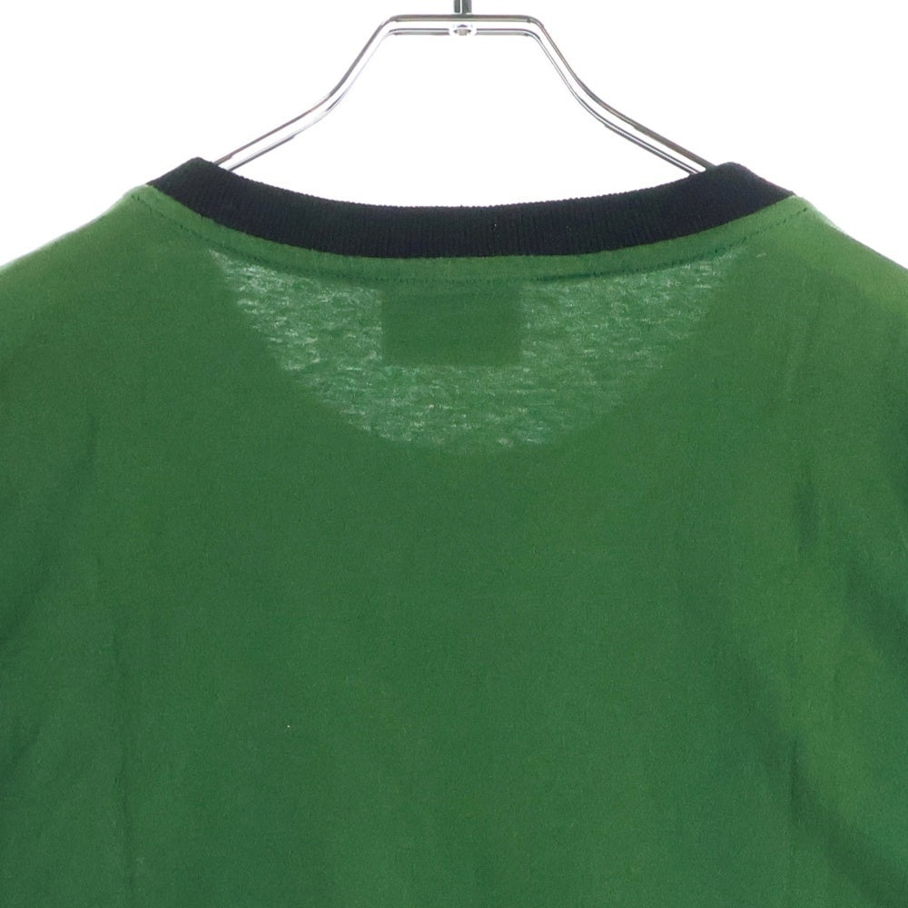 NO BRAND(ノーブランド) DRYCLEANONLY(ドライクリーンオンリー) Bear T-Shirt ベアプリント 袖レース半袖Tシャツ グリーン
