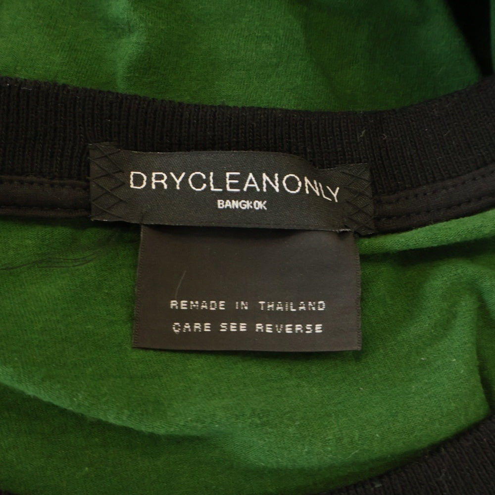 NO BRAND(ノーブランド) DRYCLEANONLY(ドライクリーンオンリー) Bear T-Shirt ベアプリント 袖レース半袖Tシャツ グリーン