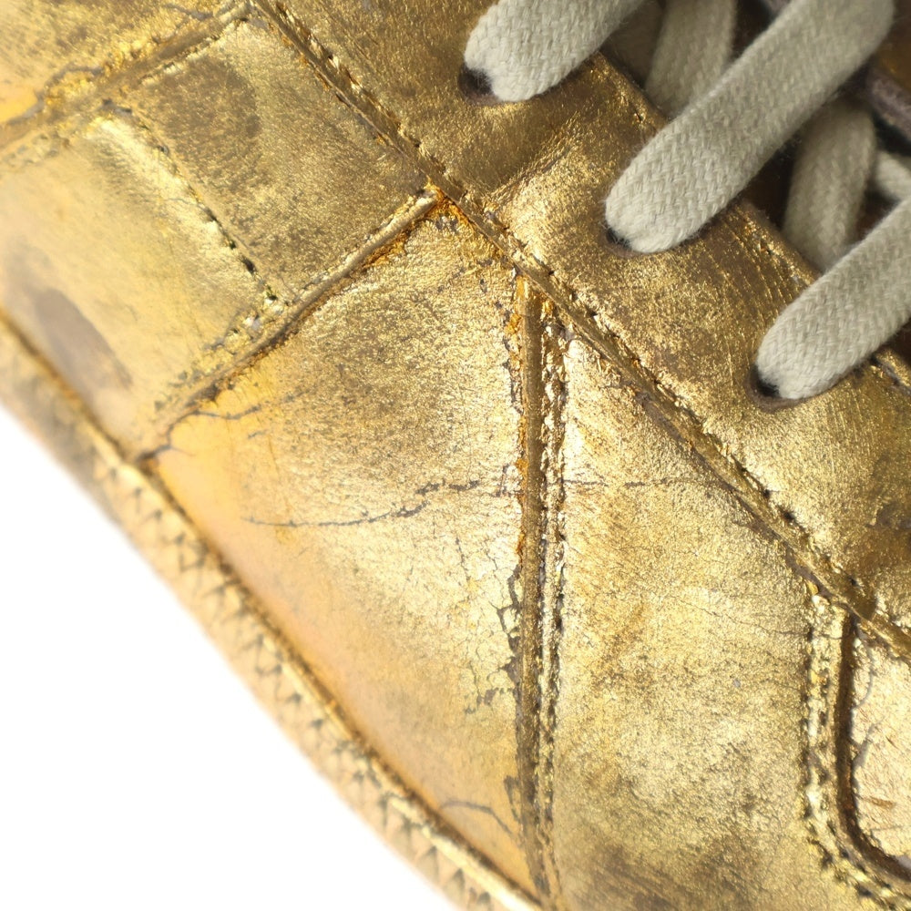 Maison Margiela(メゾンマルジェラ) 70's REPLICA Sneakers レプリカ メタリックペイント ジャーマントレーナー レザーローカットスニーカー ゴールド