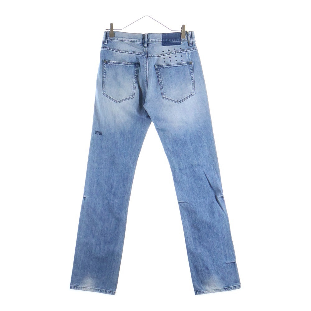 KSUBI(スビ) ボタンフライ ダメージ加工 スキニーデニムパンツ インディゴ