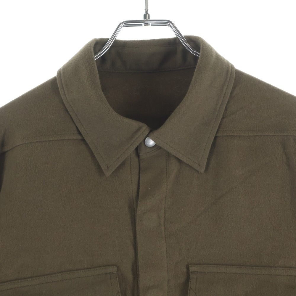 Rick Owens(リックオウエンス) CROPPED OUTERSHIRT クロップド アウターシャツ 長袖シャツジャケット ブラウン RP02D3245-FL