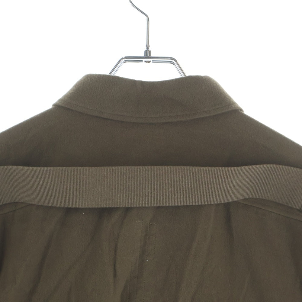 Rick Owens(リックオウエンス) CROPPED OUTERSHIRT クロップド アウターシャツ 長袖シャツジャケット ブラウン RP02D3245-FL