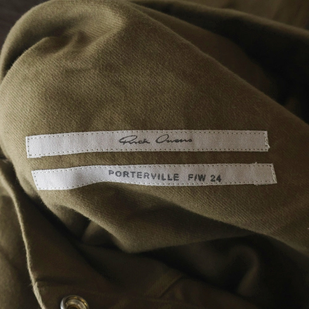 Rick Owens(リックオウエンス) CROPPED OUTERSHIRT クロップド アウターシャツ 長袖シャツジャケット ブラウン RP02D3245-FL