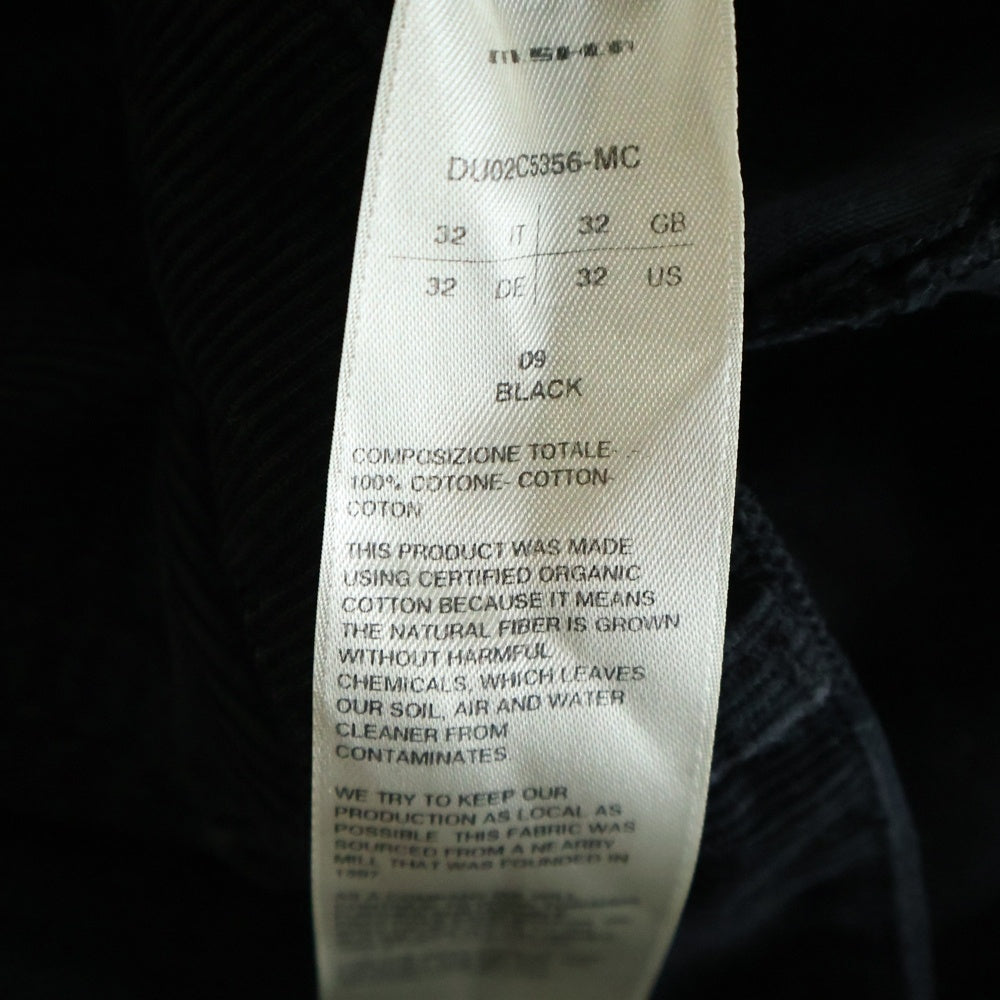 DRKSHDW(ダークシャドウ) GETH JEANS ゲスジーンズ コーデュロイワイドパンツ ブラック DU02C5356-MC