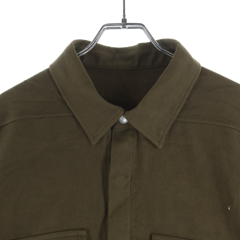Rick Owens(リックオウエンス) CROPPED OUTERSHIRT クロップド アウターシャツ 長袖シャツジャケット ブラウン RP02D3245-FL