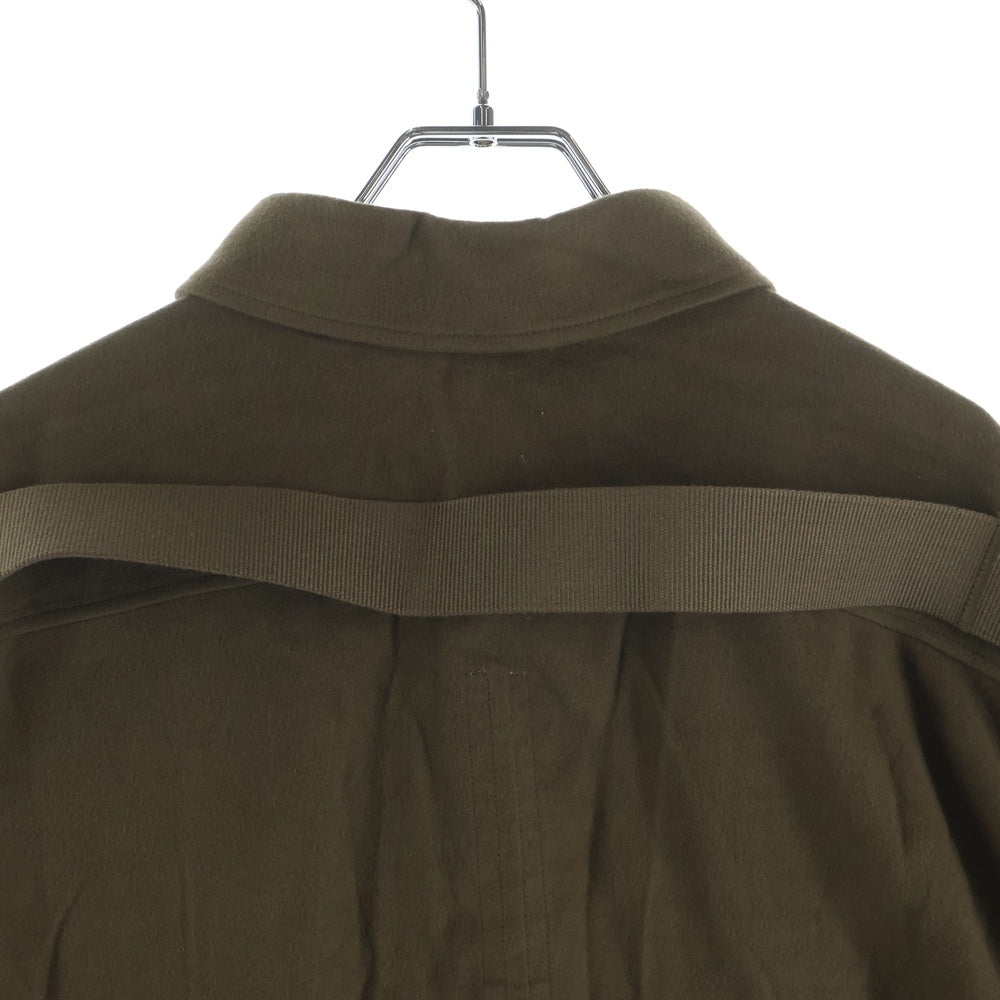 Rick Owens(リックオウエンス) CROPPED OUTERSHIRT クロップド アウターシャツ 長袖シャツジャケット ブラウン RP02D3245-FL