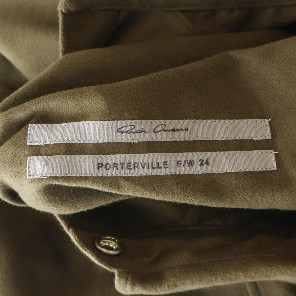 Rick Owens(リックオウエンス) CROPPED OUTERSHIRT クロップド アウターシャツ 長袖シャツジャケット ブラウン RP02D3245-FL