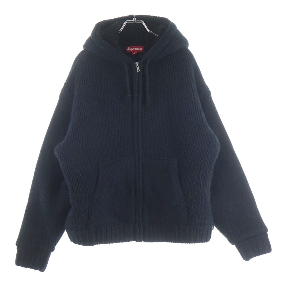 SUPREME(シュプリーム) 23AW Faux Shearling Lined Zip Up Hooded Sweater フォウシェアリング ラインジップアップ フーデッドセーター ジップアップパーカー ブラック