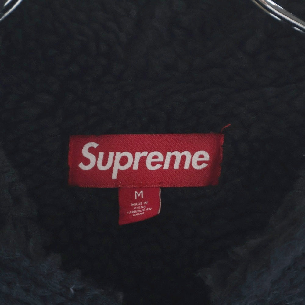 SUPREME(シュプリーム) 23AW Faux Shearling Lined Zip Up Hooded Sweater フォウシェアリング ラインジップアップ フーデッドセーター ジップアップパーカー ブラック