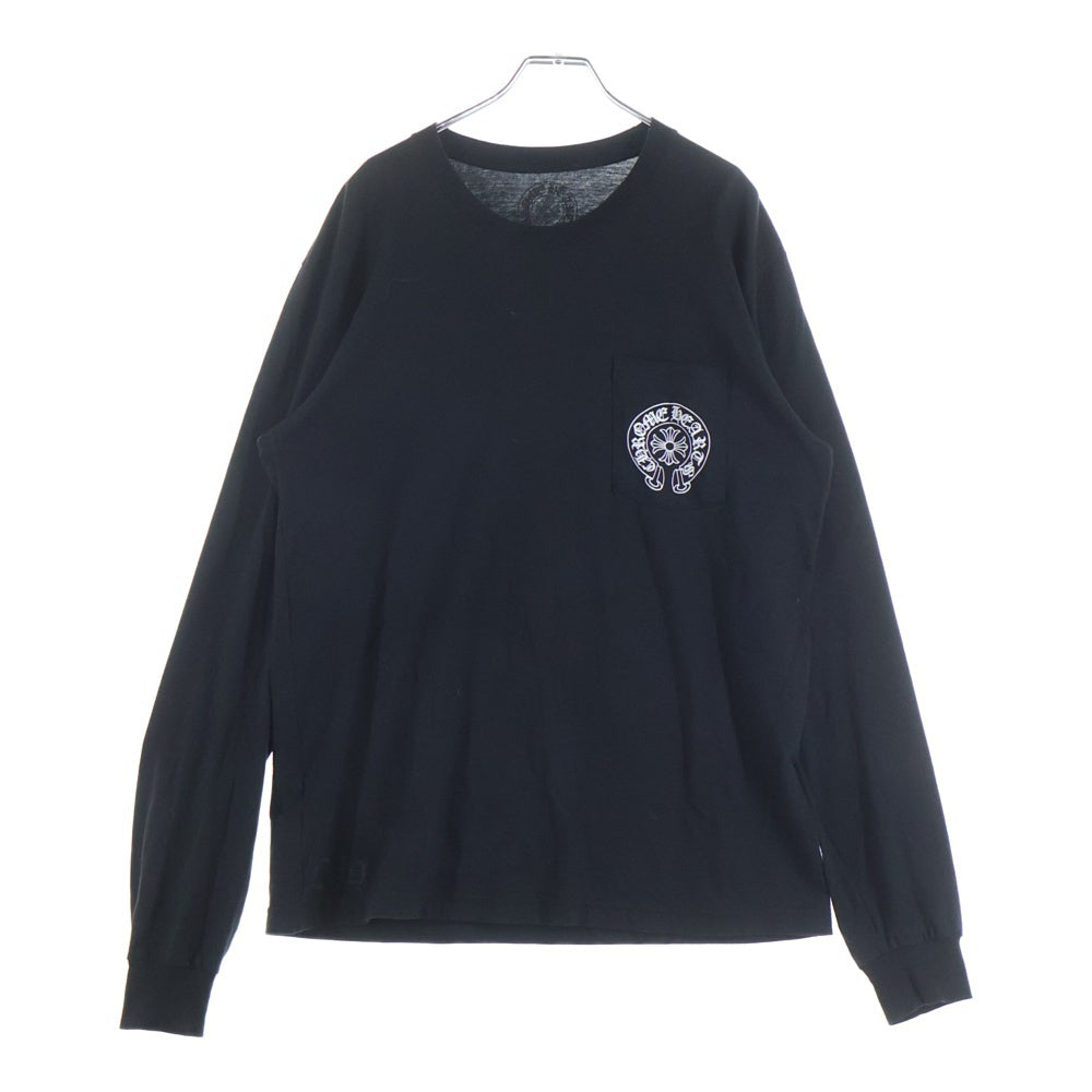 CHROME HEARTS(クロムハーツ) CH L/S T-SHIRT LTD MALIBU マリブ限定 アームフローラル バックホースシュープリント 長袖Tシャツ ロンT ブラック