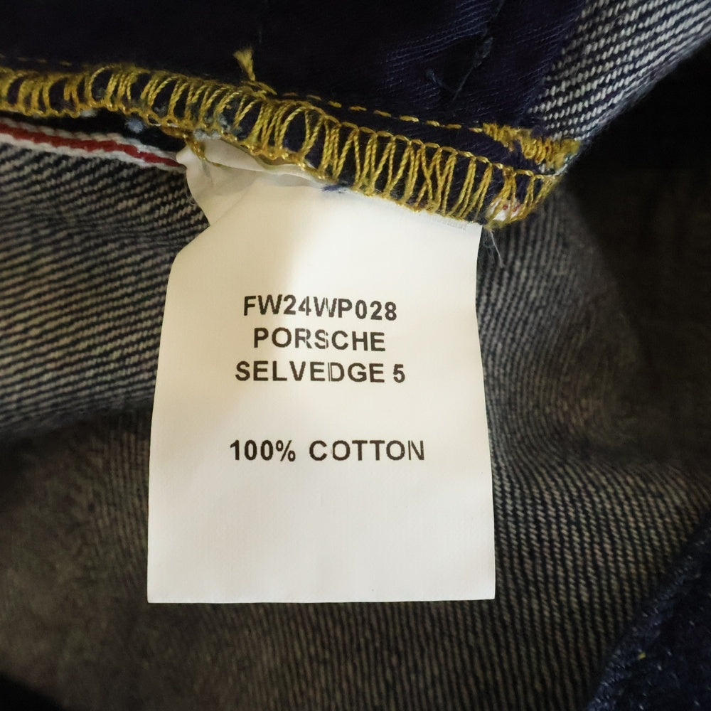 NO BRAND(ノーブランド) 24AW Porsche 993 Turbo Selvedge 5-Pocket Denim ポルシェ 5ポケット セルビッジデニムパンツ インディゴ FW24WP028