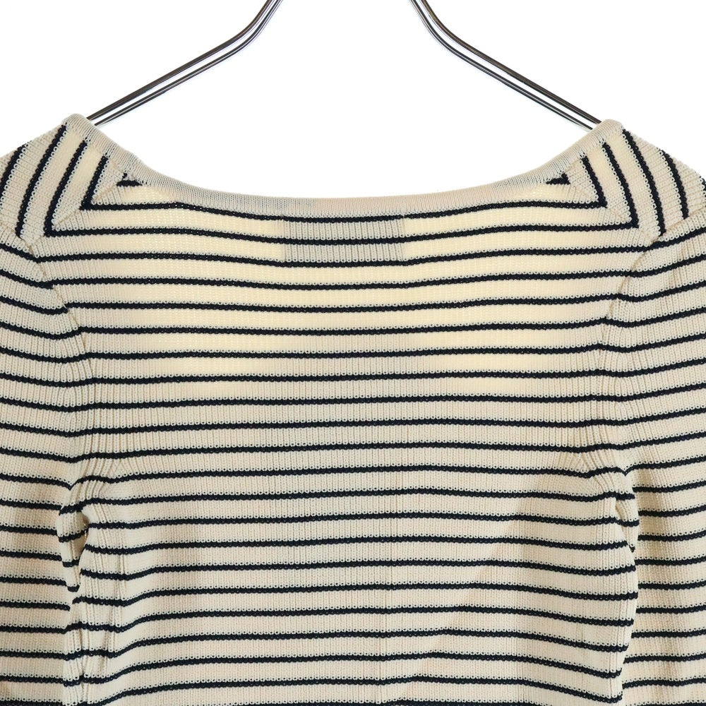 RECTO(レクト) Signature Neck Monaco Stripe Knit シグネチャー ネック モナコ ストライプ 長袖ニット アイボリー レディース RCWK23SKTP01A