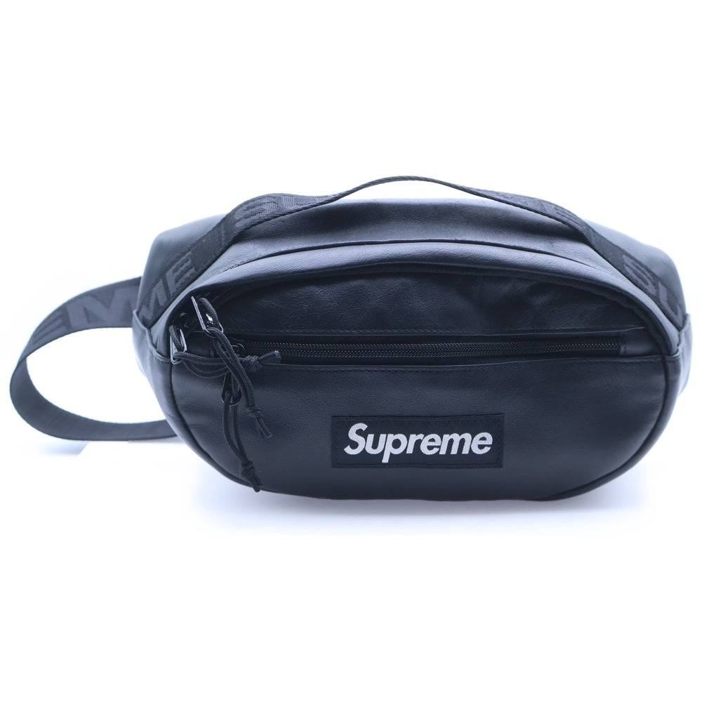 SUPREME(シュプリーム) 24AW LEATHER WAIST BAG レザーウエストバッグ ショルダーバッグ ブラック