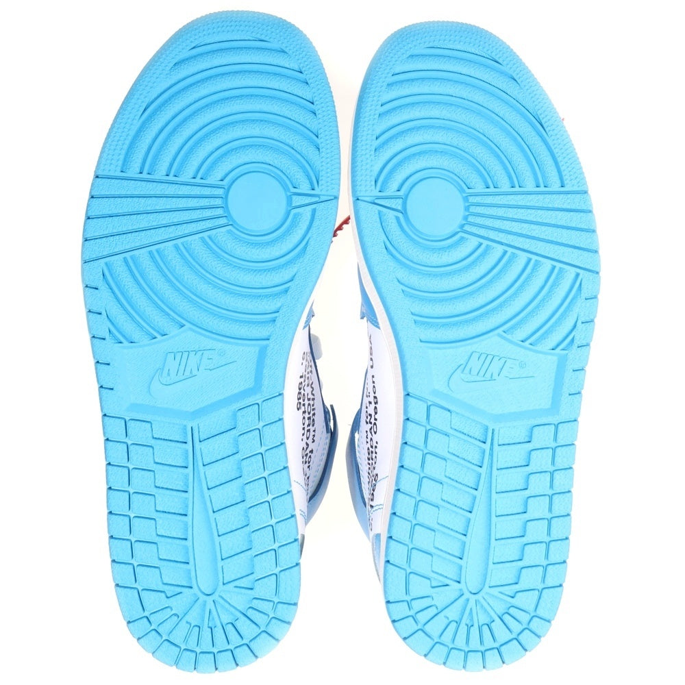 NIKE(ナイキ) ×OFF-WHITE AIR JORDAN 1 POWDER BLUE UNC オフホワイト エアジョーダン1 パウダーブルー ハイカットスニーカー ブルー US10/28cm AQ0818-148