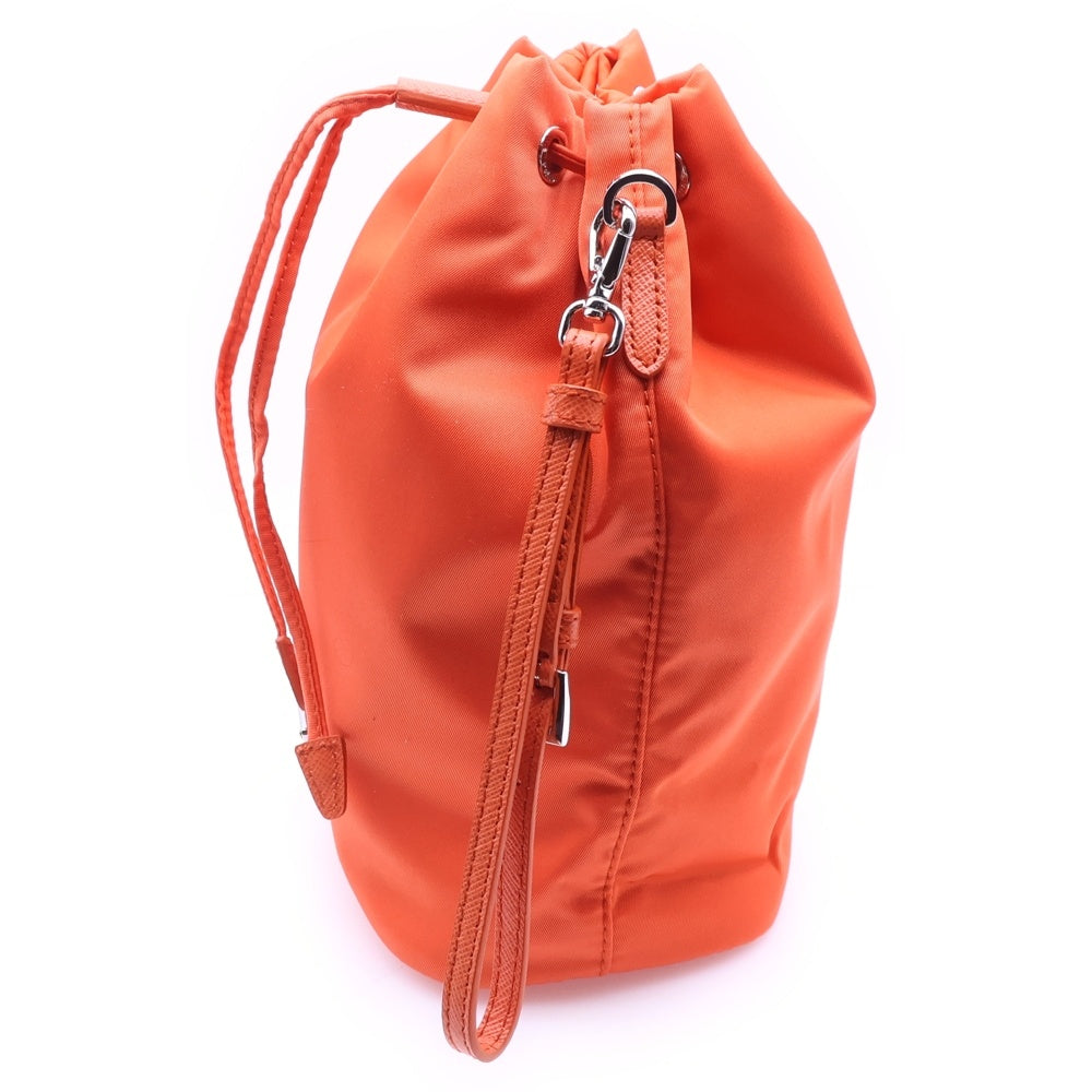 PRADA(プラダ) Nylon Poach 三角ロゴ ナイロンポーチ 巾着 オレンジ 1NA369 レディース
