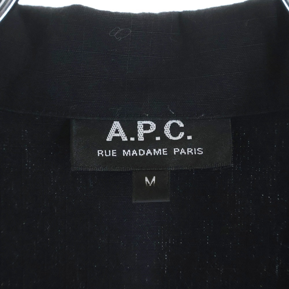 A.P.C(アーペーセー) Ron Harman別注 David Shirt デイビッド 半袖シャツ ブラック 24223-1-76961
