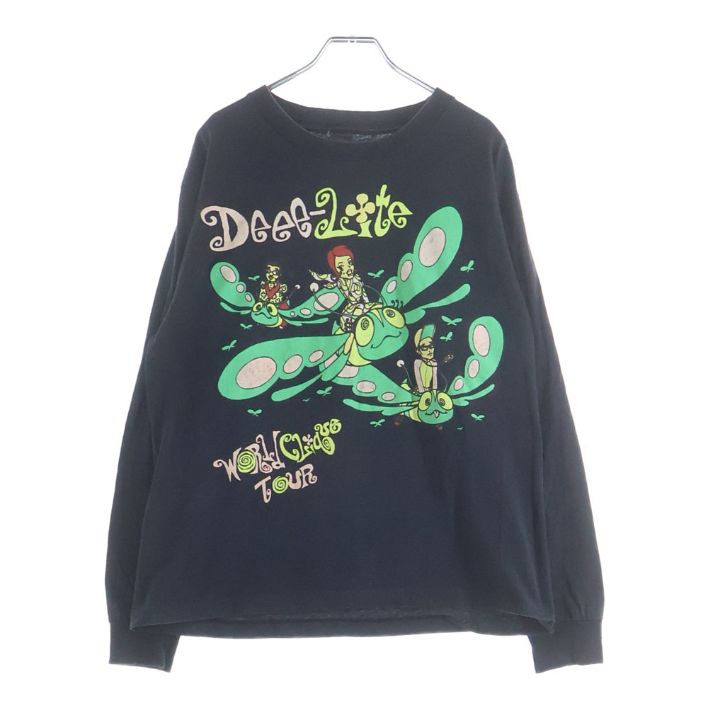 VINTAGE(ヴィンテージ) 90s USA製 World Clique Tour ワールドクリークツアー 長袖Tシャツ ブラック/グリーン