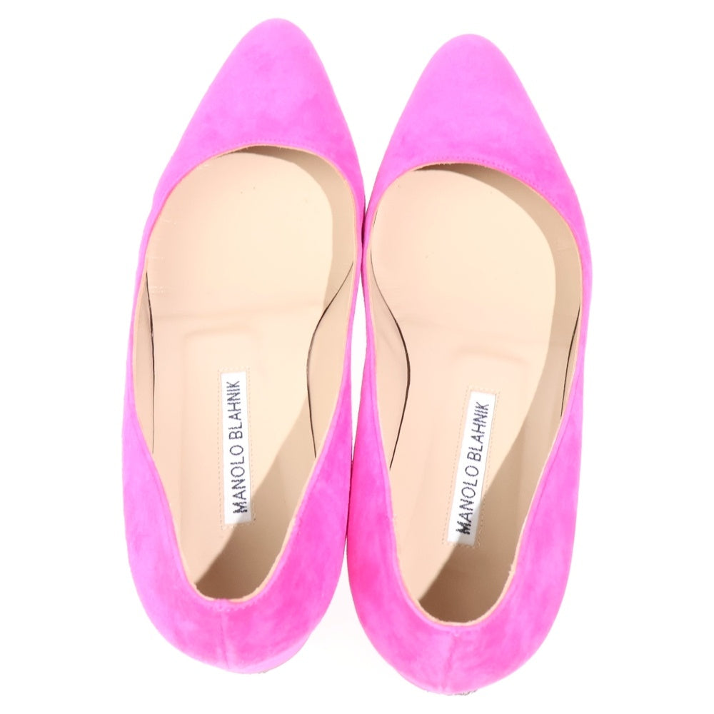 MANOLO BLAHNIK(マノロブラニク) スエード ポインテッドトゥ ヒール パンプス ピンク レディース 665-32WLSTSUE030