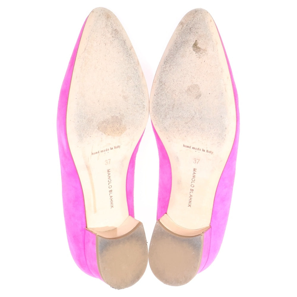 MANOLO BLAHNIK(マノロブラニク) スエード ポインテッドトゥ ヒール パンプス ピンク レディース 665-32WLSTSUE030