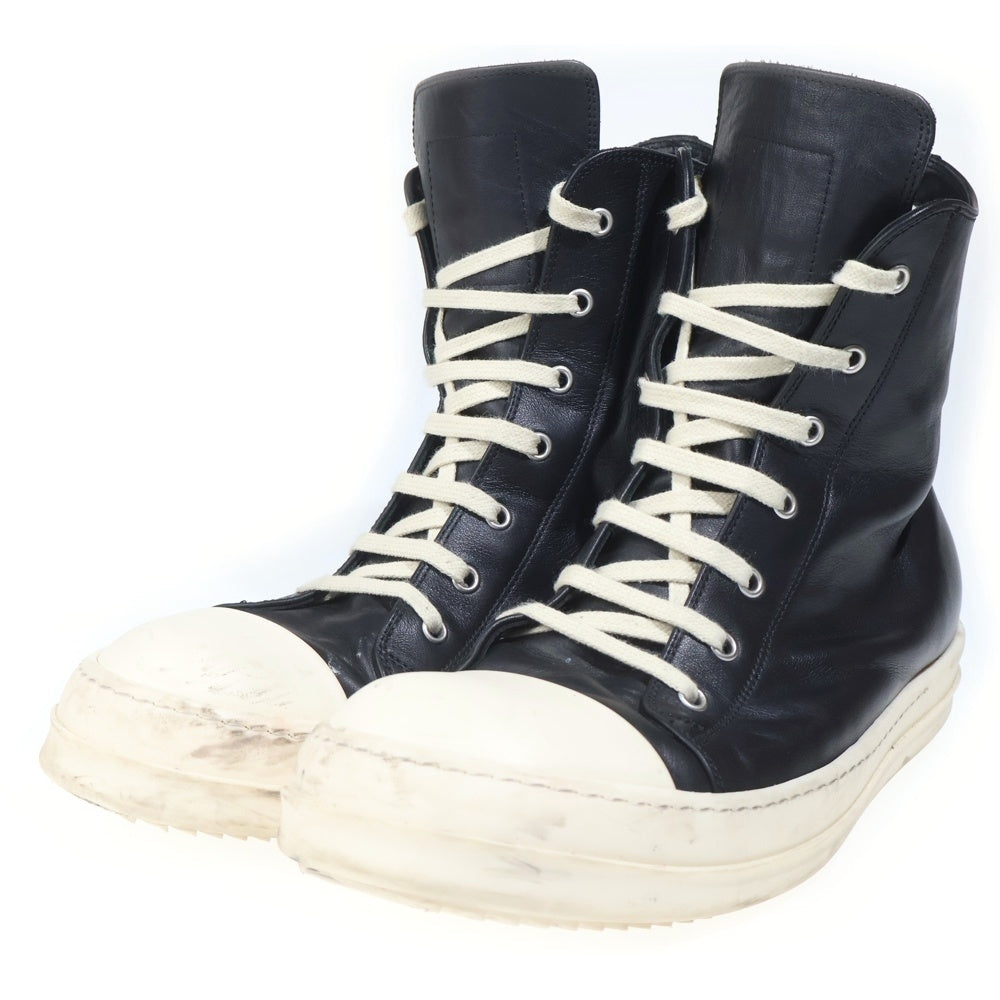 Rick Owens(リックオウエンス) RAMONES ラモーンズ サイドジップレザーハイカットスニーカー シューズ ブラック