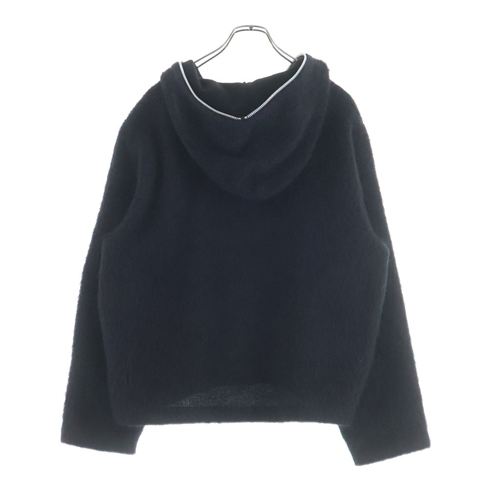 OUR LEGACY(アワーレガシー) FULL ZIP HOOD アルパカ混 フルジップ ジップアップニットパーカー フーディー ブラック M4243FBH