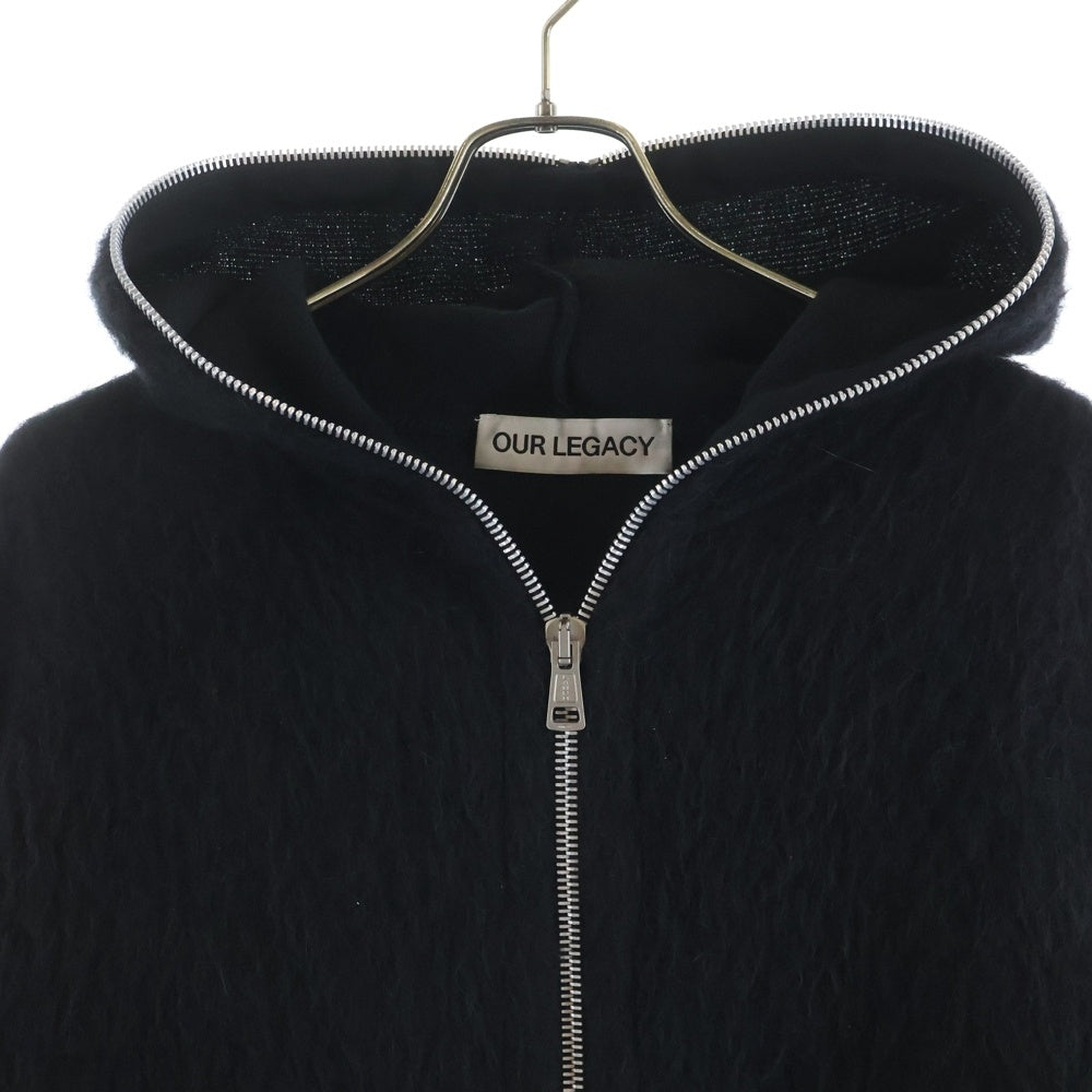 OUR LEGACY(アワーレガシー) FULL ZIP HOOD アルパカ混 フルジップ ジップアップニットパーカー フーディー ブラック M4243FBH