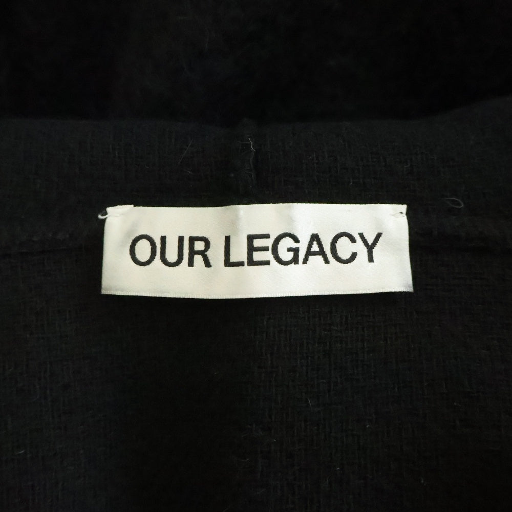 OUR LEGACY(アワーレガシー) FULL ZIP HOOD アルパカ混 フルジップ ジップアップニットパーカー フーディー ブラック M4243FBH