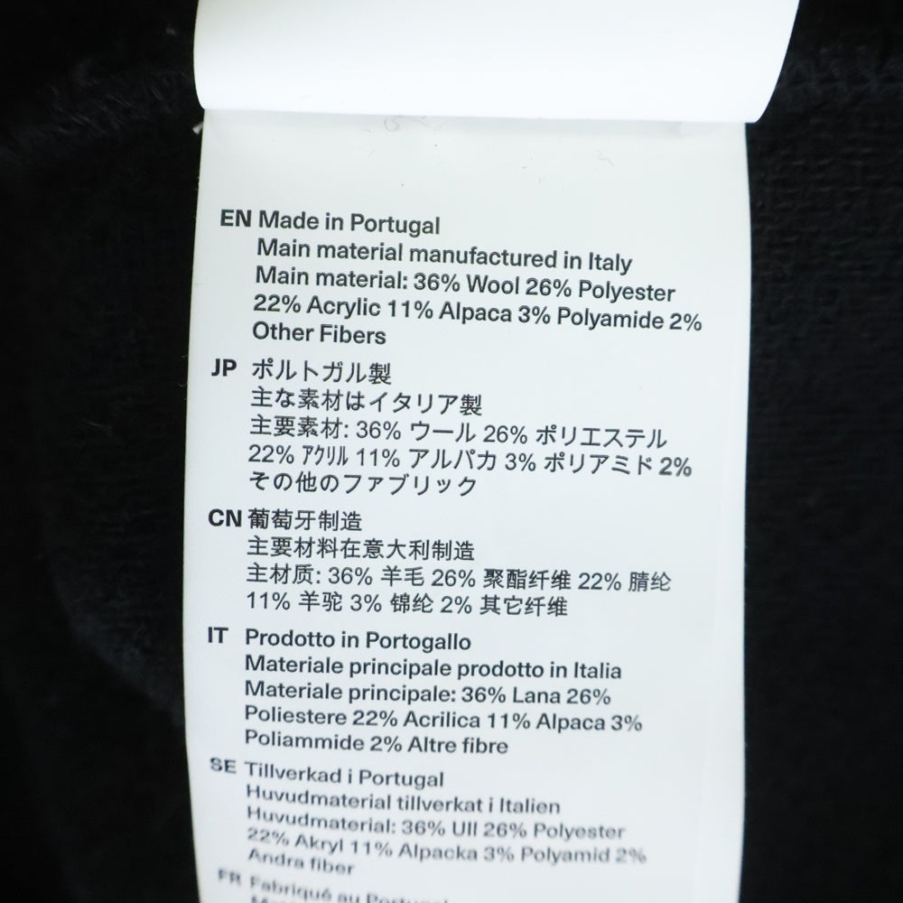 OUR LEGACY(アワーレガシー) FULL ZIP HOOD アルパカ混 フルジップ ジップアップニットパーカー フーディー ブラック M4243FBH