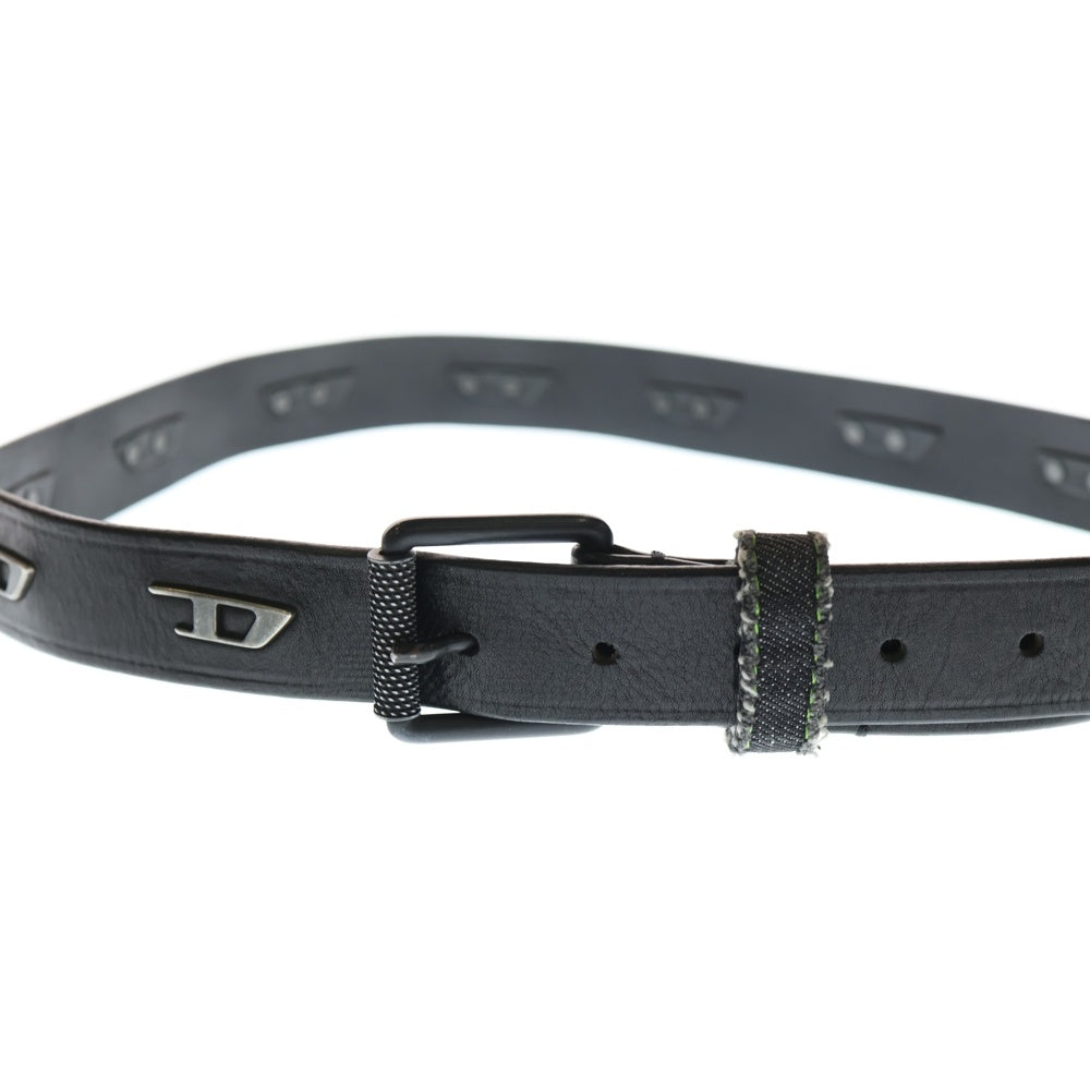 DIESEL(ディーゼル) B-Davis B-デイビス Dロゴパーツ カウレザー ベルト ブラック