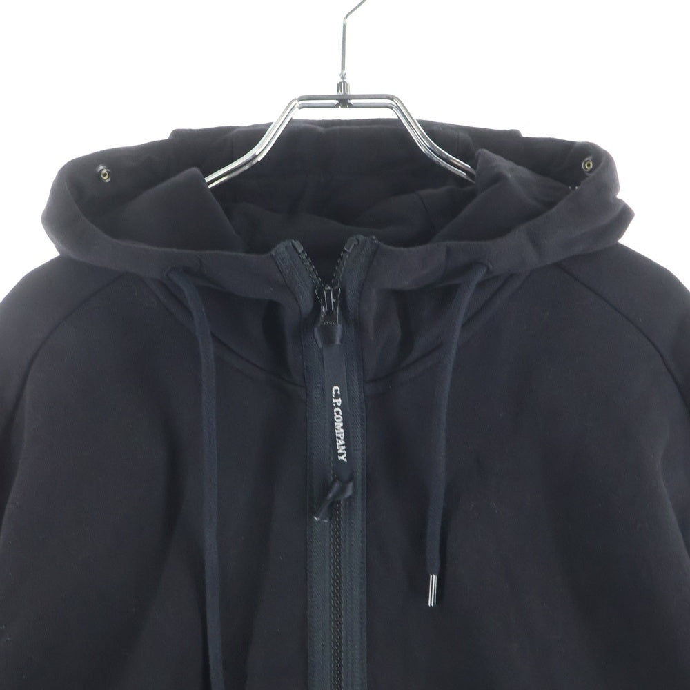 C.P. Company(シーピーカンパニー) DIAGONAL RAISED FLEECE GOGGLE SWEATSHIRT ダイアゴナル レイズド フリース ゴーグル ジップアップ スウェットパーカー フーディー ブラック RCCMSS715A