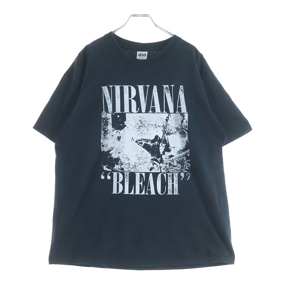 VINTAGE(ヴィンテージ) 00s NIRVANA BLEACH Y2K ニルヴァーナ ブリーチ Tシャツ 半袖カットソー anvilボディ ブラック