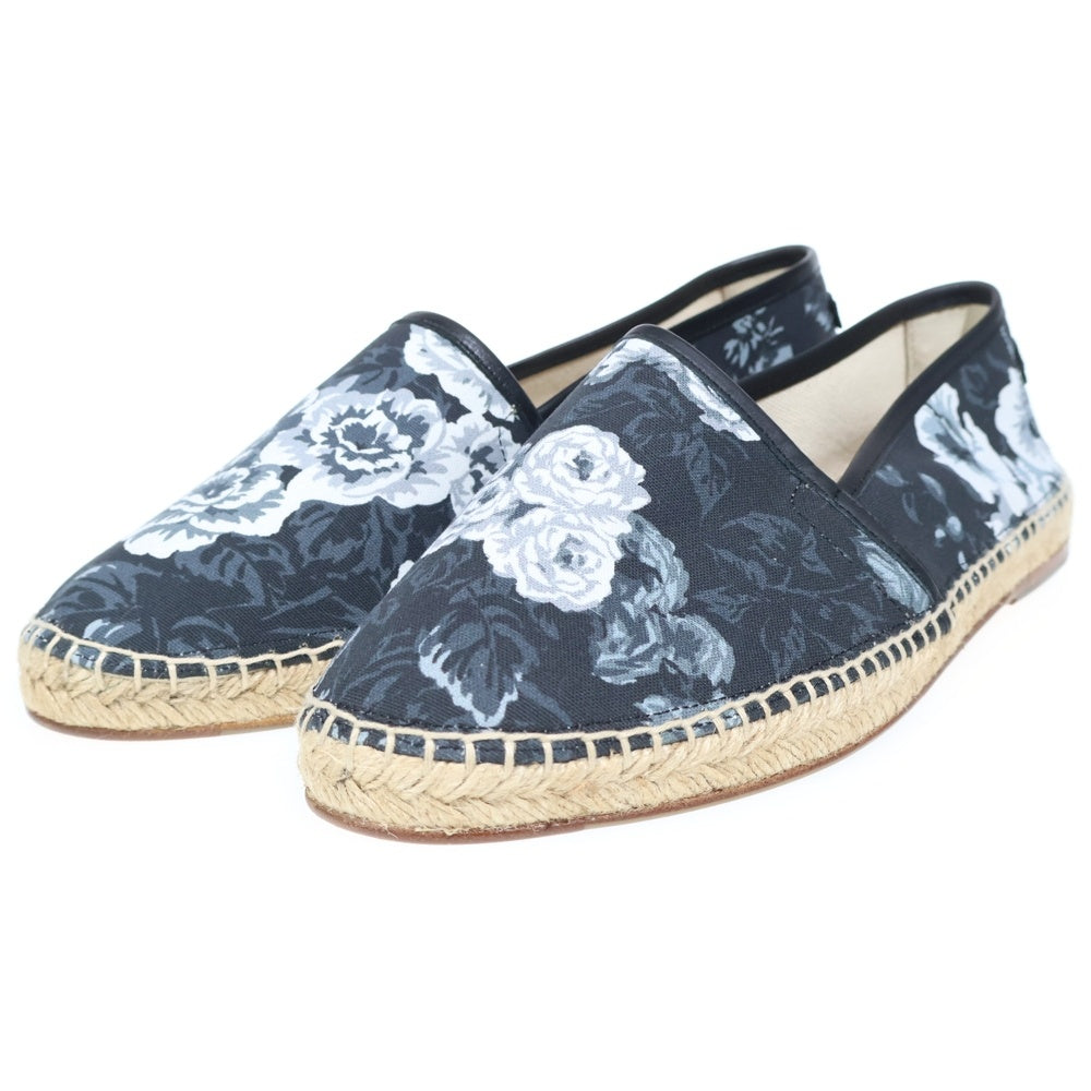 DOLCE & GABBANA(ドルチェアンドガッバーナ) ESPADRILLAS エスパドリーユ キャンバス ローズデザイン スリッポン 靴 スニーカー ブラック A50023 AR266 8Q838