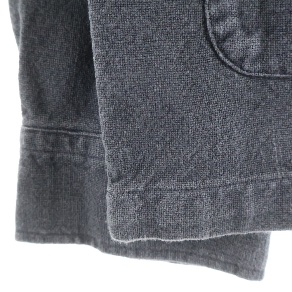 KITH(キス) 25SS Soft Woven Long Sleeve Boxy Collared Overshirt ロゴ刺繍 フェード加工 長袖シャツ グレー