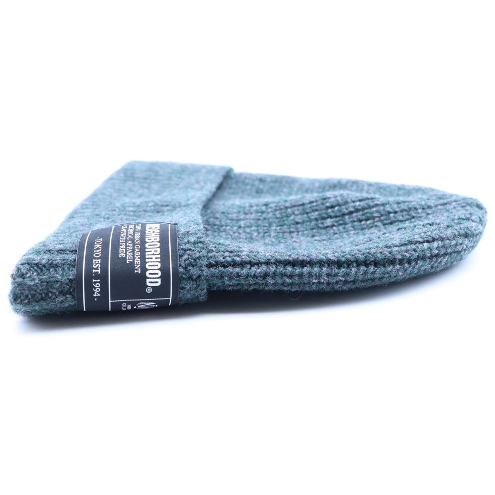 NEIGHBORHOOD(ネイバーフッド) JP BEANIE JP ウール ビーニー ニット帽 帽子 グレー/グリーン 252FUNH-HT01