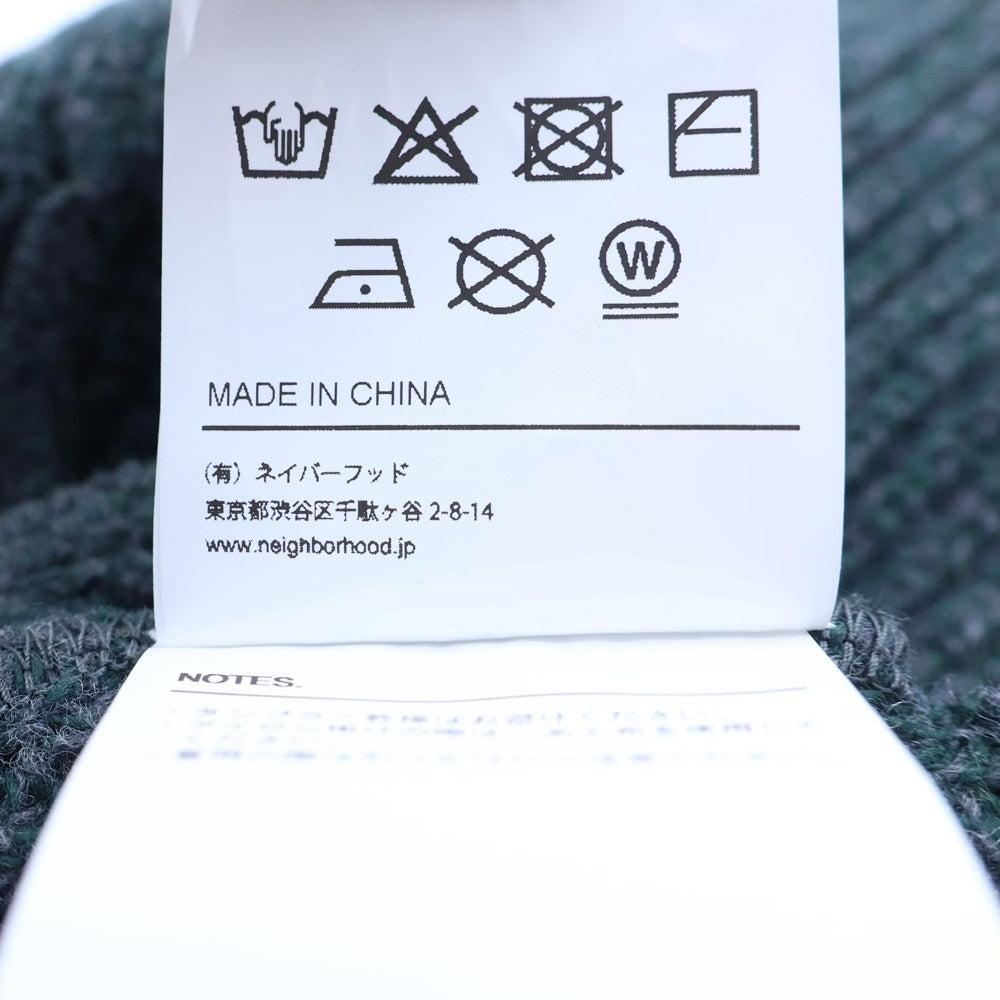 NEIGHBORHOOD(ネイバーフッド) JP BEANIE JP ウール ビーニー ニット帽 帽子 グレー/グリーン 252FUNH-HT01