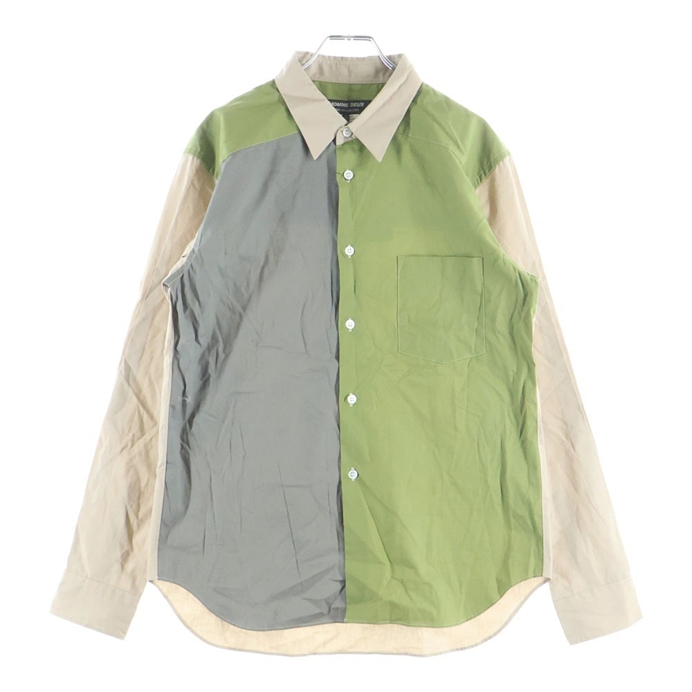 COMME des GARCONS(コムデギャルソン) 21SS Cotton Oxford Button Down Shirt コットン オックスフォード ボタンダウン 長袖シャツ グリーン/ベージュ/グレー DG-B033